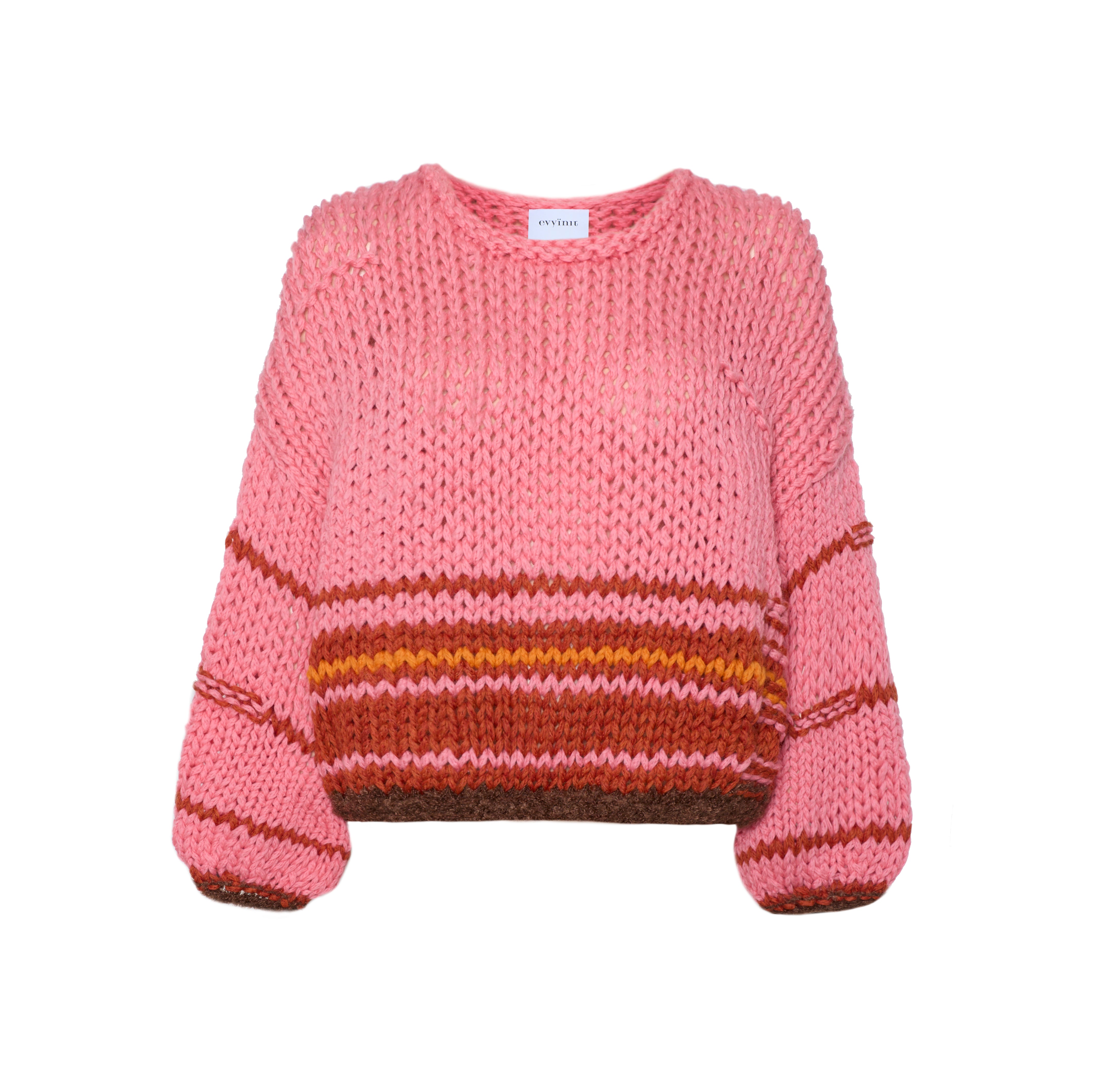 Klassischer Pullover mit V-Ausschnitt aus Merinowolle in Hellrosa