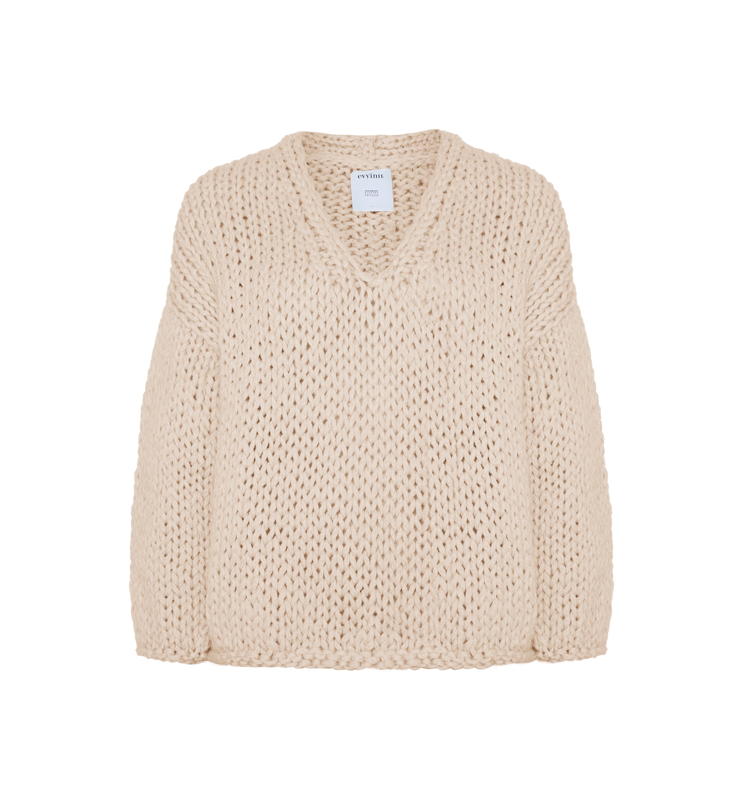 Klassischer Pullover mit V-Ausschnitt aus Merinowolle in Hellrosa